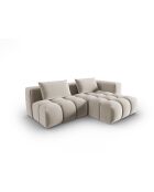Verona 3-zits modulaire fluwelen hoekbank rechts ecru - 205x145x70 cm