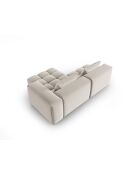 Verona 3-zits modulaire fluwelen hoekbank rechts ecru - 205x145x70 cm