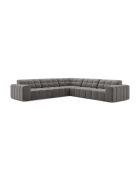 Chicago Ecksofa aus hellgrauem, symmetrischem Samt, 285 x 285 x 78 cm