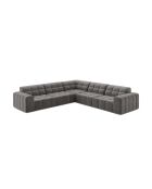 Chicago Ecksofa aus hellgrauem, symmetrischem Samt, 285 x 285 x 78 cm