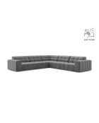 Chicago Ecksofa aus hellgrauem, symmetrischem Samt, 285 x 285 x 78 cm