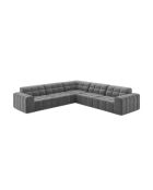 Chicago Ecksofa aus hellgrauem, symmetrischem Samt, 285 x 285 x 78 cm