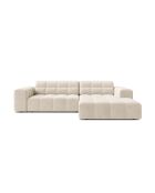 Chicago 3-Sitzer-Ecksofa rechts aus Samt hellbeige - 234x167x78 cm