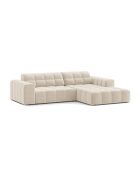 Chicago 3-Sitzer-Ecksofa rechts aus Samt hellbeige - 234x167x78 cm