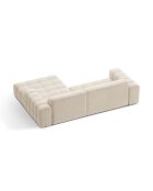 Chicago 3-Sitzer-Ecksofa rechts aus Samt hellbeige - 234x167x78 cm