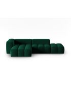 Verona 4-zits modulaire fluwelen linkerhoekbank flesgroen - 265x145x70 cm