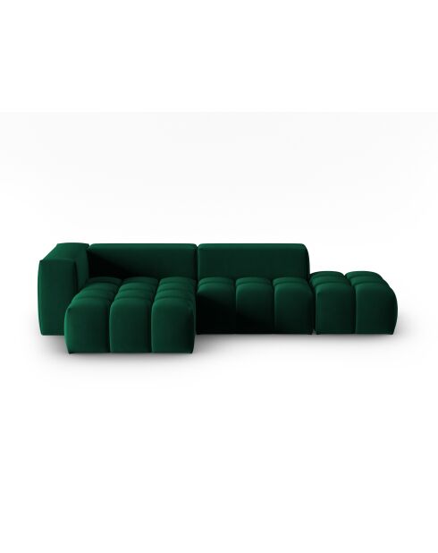 Verona 4-zits modulaire fluwelen linkerhoekbank flesgroen - 265x145x70 cm