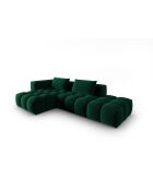 Verona 4-zits modulaire fluwelen linkerhoekbank flesgroen - 265x145x70 cm