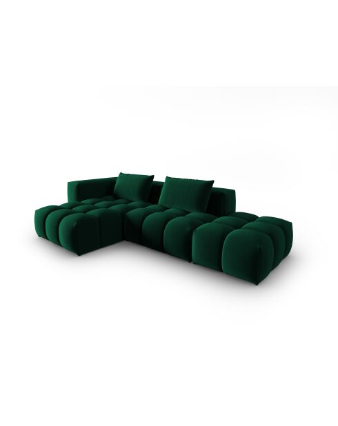 Verona 4-zits modulaire fluwelen linkerhoekbank flesgroen - 265x145x70 cm