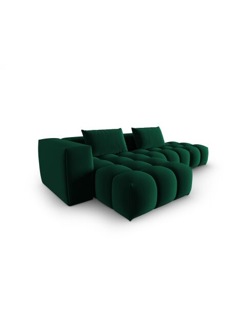 Verona 4-zits modulaire fluwelen linkerhoekbank flesgroen - 265x145x70 cm