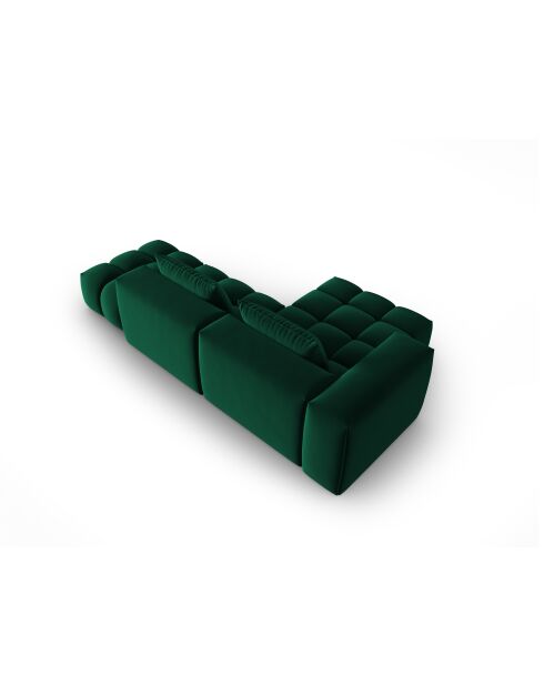 Verona 4-zits modulaire fluwelen linkerhoekbank flesgroen - 265x145x70 cm