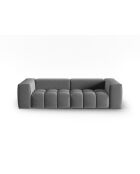 Canapé modulaire velours Verona 3 places gris chaud - 230x85x70 cm