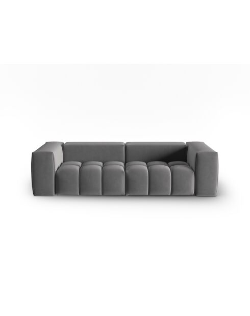 Canapé modulaire velours Verona 3 places gris chaud - 230x85x70 cm