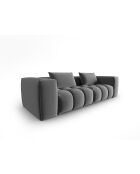 Canapé modulaire velours Verona 3 places gris chaud - 230x85x70 cm