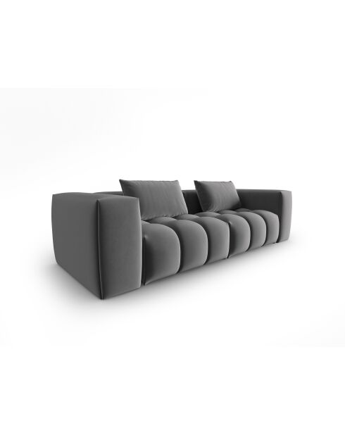 Canapé modulaire velours Verona 3 places gris chaud - 230x85x70 cm