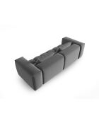 Canapé modulaire velours Verona 3 places gris chaud - 230x85x70 cm