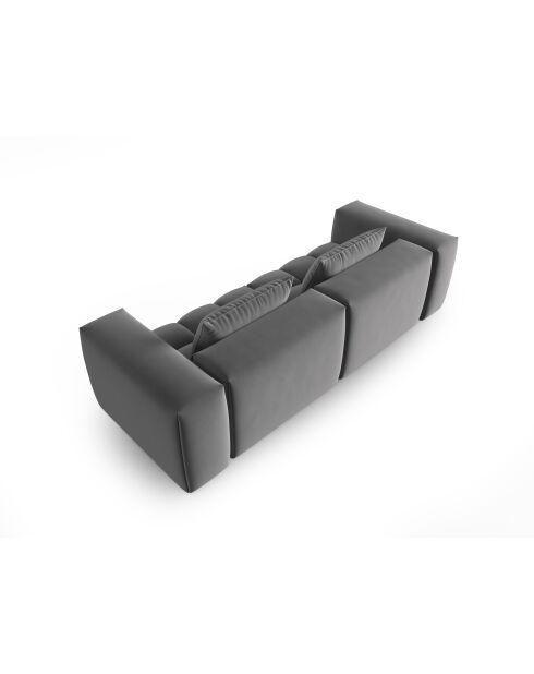 Canapé modulaire velours Verona 3 places gris chaud - 230x85x70 cm