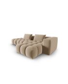 Canapé d'angle droit velours modulable Verona 4 places le sable - 265x145x70 cm