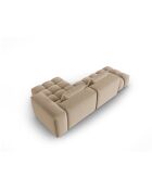 Canapé d'angle droit velours modulable Verona 4 places le sable - 265x145x70 cm