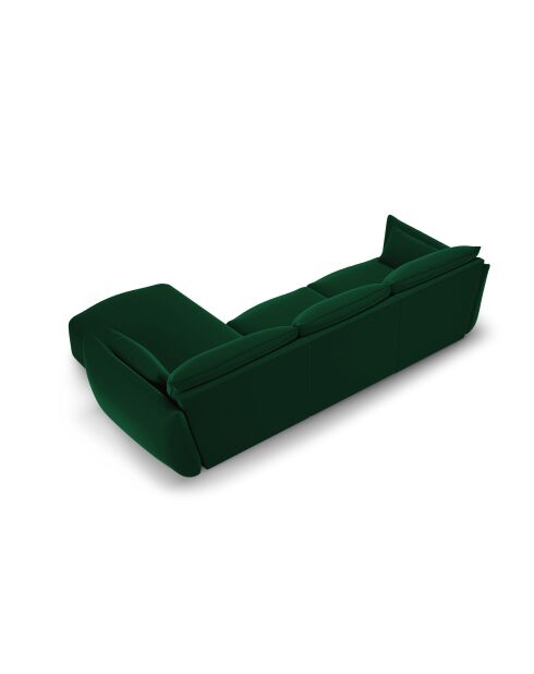 5-Sitzer-Ecksofa Matera aus Samt, rechts, flaschengrün - 280x171x85 cm