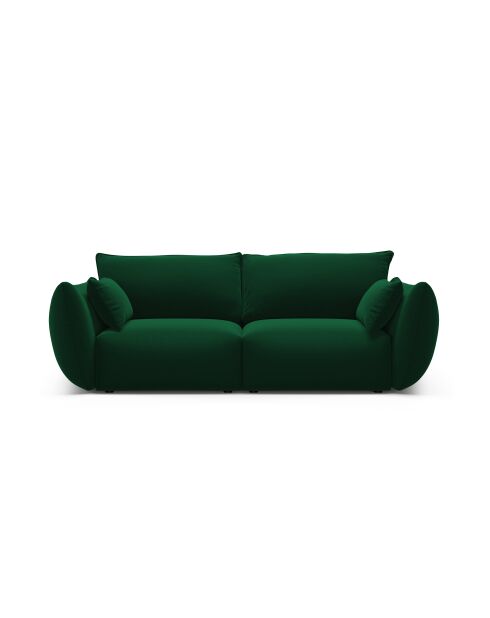 Canapé velours Matera 2 places vert bouteille - 180x110x85 cm