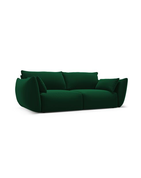 Canapé velours Matera 2 places vert bouteille - 180x110x85 cm