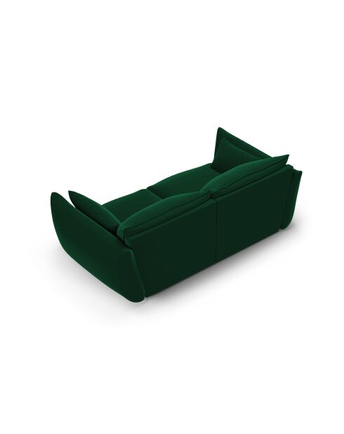 Canapé velours Matera 2 places vert bouteille - 180x110x85 cm