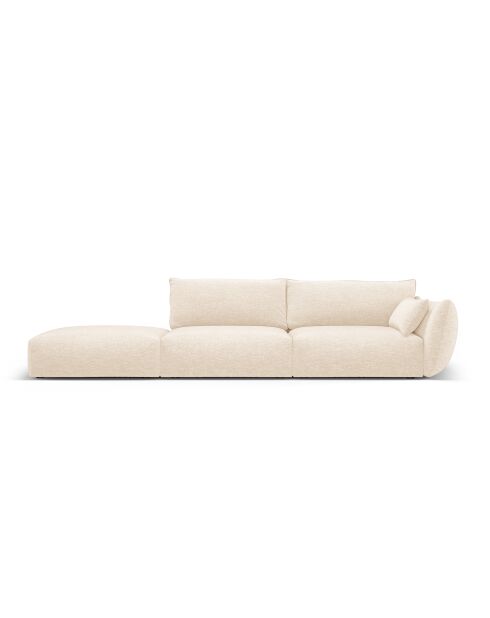 Matera 4-zits lichtbeige linkerbank - 264x110x85 cm