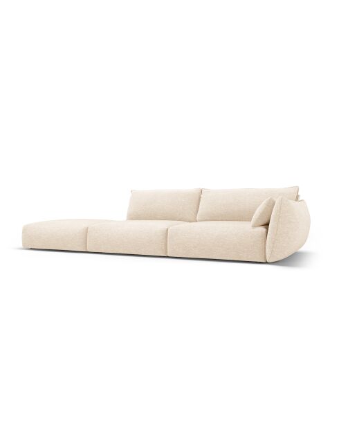 Matera 4-zits lichtbeige linkerbank - 264x110x85 cm