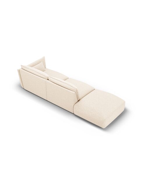 Matera 4-zits lichtbeige linkerbank - 264x110x85 cm