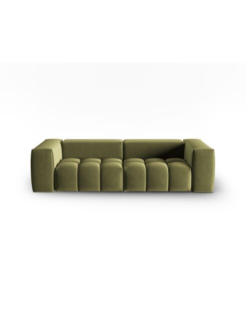 Canapé modulaire velours Verona 3 places vert clair - 230x85x70 cm