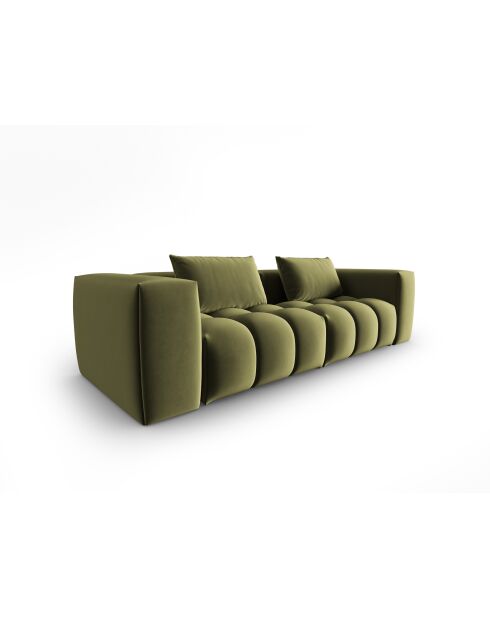 Canapé modulaire velours Verona 3 places vert clair - 230x85x70 cm