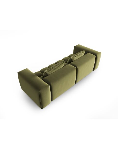 Canapé modulaire velours Verona 3 places vert clair - 230x85x70 cm