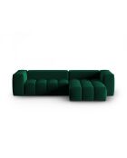 Modulares Ecksofa Verona aus Samt für 3 Personen, rechts, flaschengrün — 260x145x70 cm