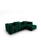 Modulares Ecksofa Verona aus Samt für 3 Personen, rechts, flaschengrün — 260x145x70 cm