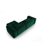 Modulares Ecksofa Verona aus Samt für 3 Personen, rechts, flaschengrün — 260x145x70 cm