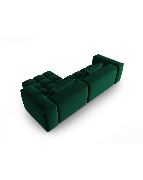Modulares Ecksofa Verona aus Samt für 3 Personen, rechts, flaschengrün — 260x145x70 cm