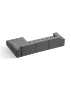 Hellgraues rechtes Ecksofa aus Samt Chicago, 294 x 167 x 78 cm