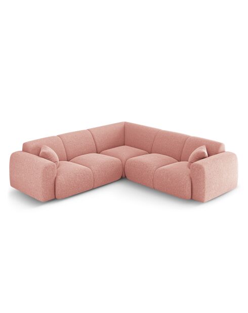 Canapé d'angle symétrique Nolio 5 places rose - 252x252x72 cm