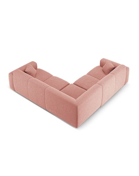 Canapé d'angle symétrique Nolio 5 places rose - 252x252x72 cm
