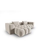 Verona 3-zits ecru modulaire fluwelen hoekbank links - 260x145x70 cm