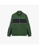 SH8942 groen/zwart-kreeksweatshirt met ritssluiting