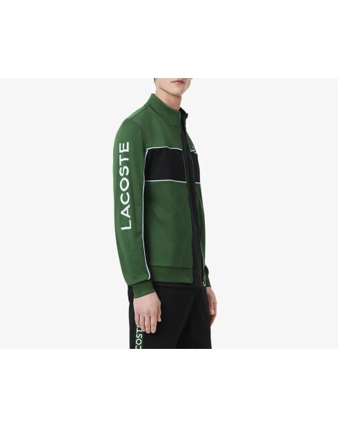 SH8942 groen/zwart-kreeksweatshirt met ritssluiting