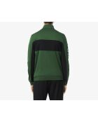 SH8942 groen/zwart-kreeksweatshirt met ritssluiting