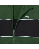 SH8942 groen/zwart-kreeksweatshirt met ritssluiting