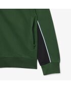 SH8942 groen/zwart-kreeksweatshirt met ritssluiting