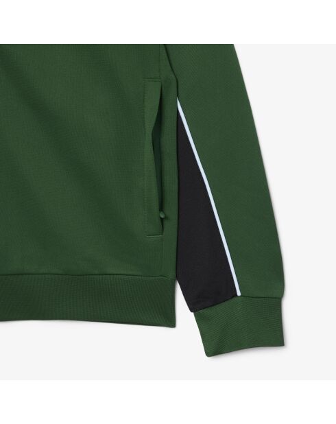 SH8942 groen/zwart-kreeksweatshirt met ritssluiting
