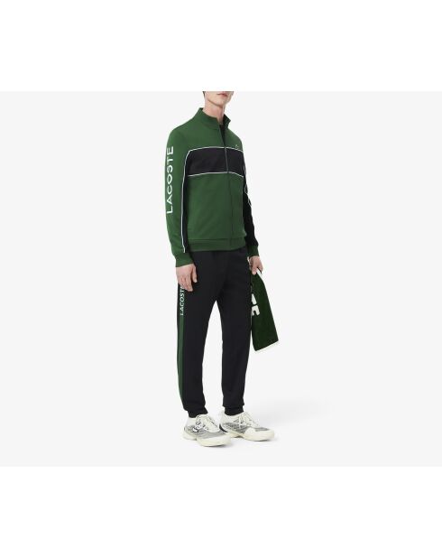 SH8942 groen/zwart-kreeksweatshirt met ritssluiting