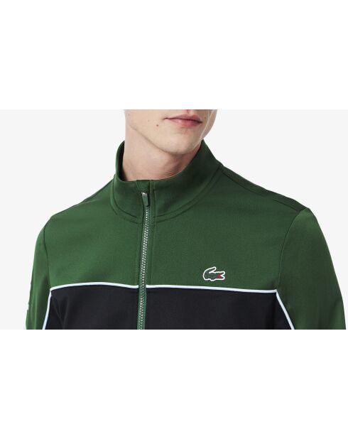 SH8942 groen/zwart-kreeksweatshirt met ritssluiting