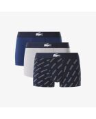 3er-Pack kurze Boxershorts 5H1774 marineblau/weiß-silber meliert